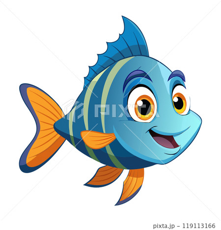 Dynamic and beautiful fish cartoon 119113166