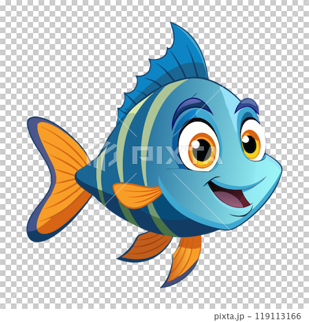 Dynamic and beautiful fish cartoon 119113166