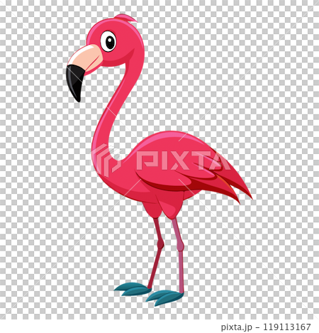 Dynamic and beautiful flamingo cartoon 119113167