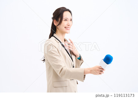 インタビューアー　レポーター　司会者　アナウンサー　取材　芸能　 119113173