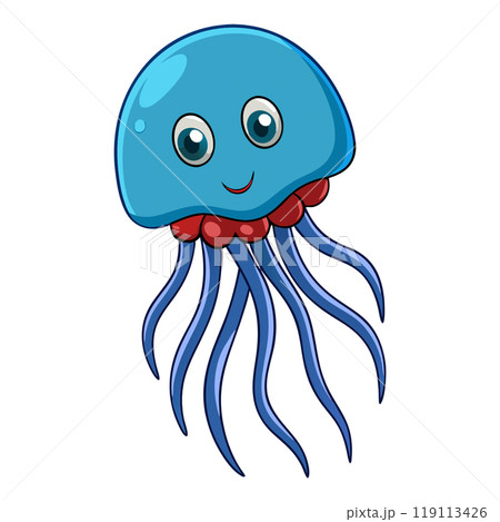 Dynamic and beautiful jellyfish cartoon 119113426