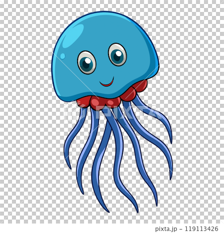Dynamic and beautiful jellyfish cartoon 119113426
