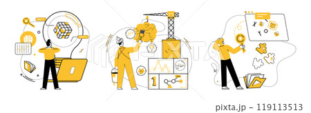 Project management. Highlights planning,...のイラスト素材 [119113513] - PIXTA