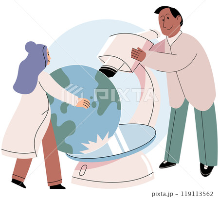 Science. Vector illustration. Science concepts provide frameworks for understanding natural world Inspection data and evidence is crucial for drawing meaningful conclusions Scientists examine various Science. Vector illustration. Science concepts provide frameworks for understanding natural world Inspection data and evidence is crucial for drawing meaningful conclusions Scientists examine various 119113562