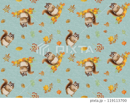 リスのシームレスパターン D-2’ (和紙) リスのシームレスパターン D-2’ (和紙) 119113700