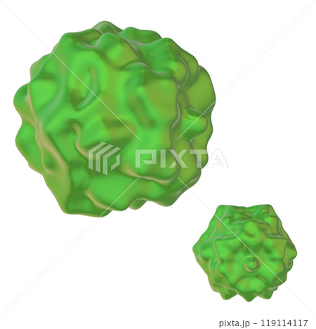 緑色のウィルスの3Dイラスト2 119114117