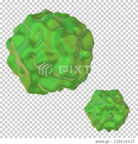 緑色のウィルスの3Dイラスト2 119114117
