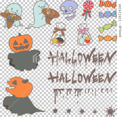 いろんなイラストのハロウィンのイラスト素材　セット 119114184