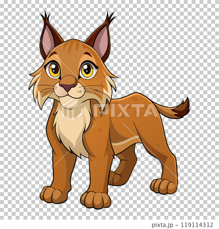 Dynamic and beautiful lynx cartoon 119114312