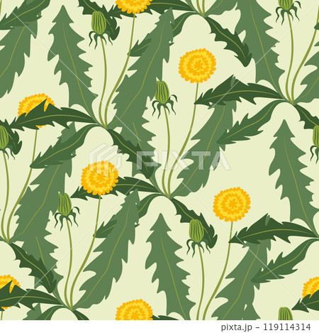 Yellow Dandelions Seamless Pattern vector Yellow Dandelions Seamless Pattern vector 119114314