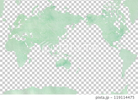 手繪以日本為中心的水彩風格世界地圖 手繪以日本為中心的水彩風格世界地圖 119114475