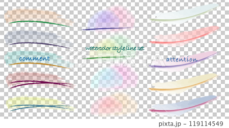 水彩風格彩色線條集插圖 119114549