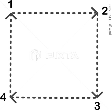 Simple learning to draw a square. Dot to dot. Simple learning to draw a square. Dot to dot. 119115042
