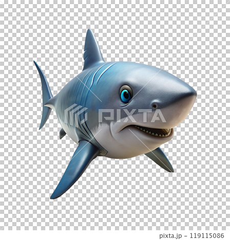 3d rendering of dynamic shark 119115086