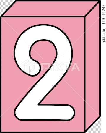 Doodle number 2 in pink box. Doodle number 2 in pink box. 119115247