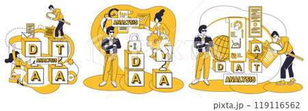 Data integration vector illustration. Data integration concept, philosophers stone, transmutes raw data into golden insights Combined, alloy, fuses distinct elements into unified whole within data 119116562