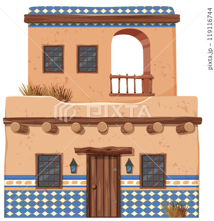 Traditional Mexican Adobe House 119116744