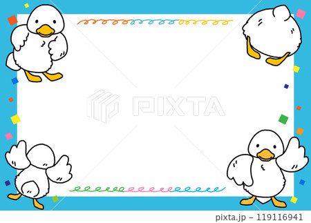可愛いアヒルさんのフレーム 119116941