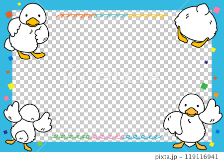 可愛いアヒルさんのフレーム 119116941