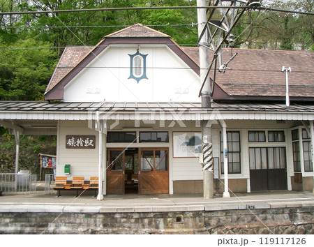 JR篠井線の姨捨駅ホーム JR篠井線の姨捨駅ホーム 119117126