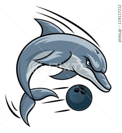 Dolphin Animal Bowling Ball Sports Team Mascot 119117212