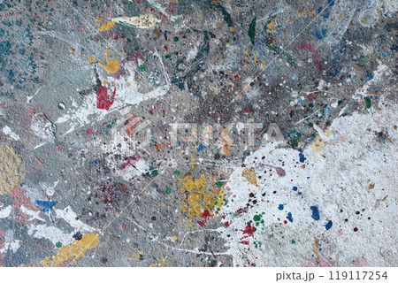 ポロック風のアクションペインティング・飛散する塗料 119117254