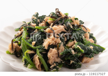 ほうれん草とツナの塩昆布和え ほうれん草とツナの塩昆布和え 119117327
