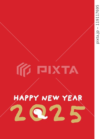 2025年 巳年 年賀状テンプレート 2025年 巳年 年賀状テンプレート 119117695