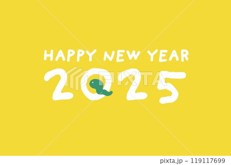2025年 巳年 年賀状テンプレート 2025年 巳年 年賀状テンプレート 119117699