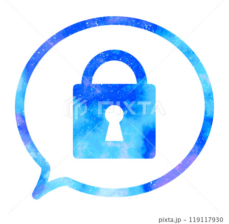 マーブルな星空｜南京錠マークの吹き出し 119117930