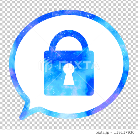 マーブルな星空｜南京錠マークの吹き出し 119117930