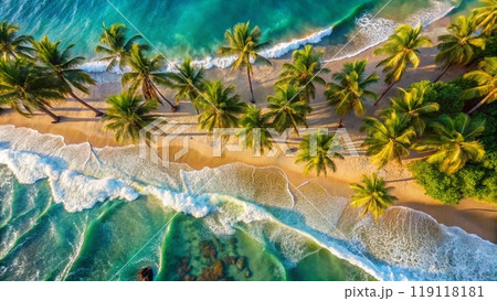 Paradise island beach. Tropical landscape, sea sand sky palm trees. Paradise island beach. Tropical landscape, sea sand sky palm trees. 119118181