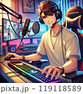ゲーム配信をする男性配信者「AI生成画像」 119118589