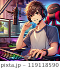 ゲーム配信をする男性配信者「AI生成画像」 119118590
