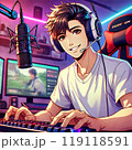 ゲーム配信をする男性配信者「AI生成画像」 119118591