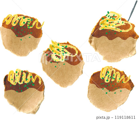かわいいたこ焼きのイラスト素材 かわいいたこ焼きのイラスト素材 119118611
