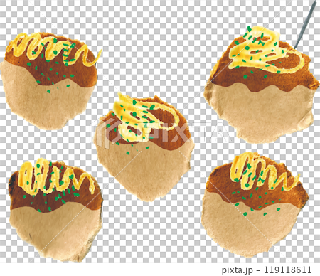 かわいいたこ焼きのイラスト素材 かわいいたこ焼きのイラスト素材 119118611