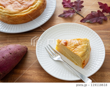 手作りのさつまいもケーキ 119118618