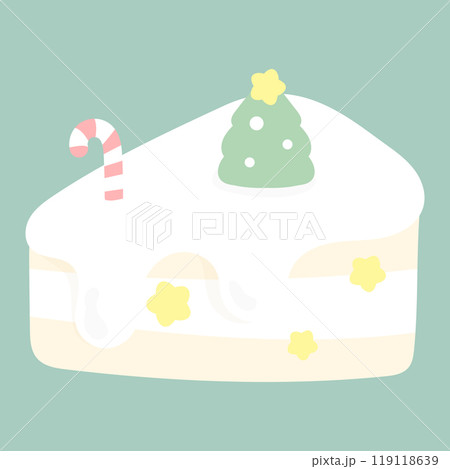 クリスマスツリーのついたケーキのイラスト クリスマスツリーのついたケーキのイラスト 119118639