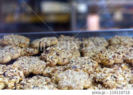 composition of artisanal hazelnut biscuits composition of artisanal hazelnut biscuits 119118718