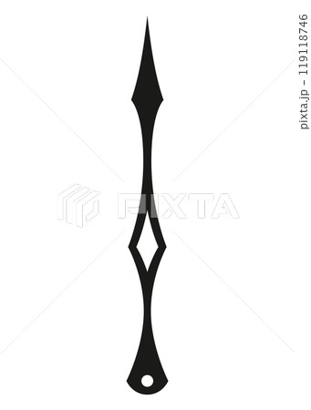 Clock pointer arrow. Black silhouette chronometer element. Clock arm. Watch hands, isolated time pointer. Vector cartoon illustration Clock pointer arrow. Black silhouette chronometer element. Clock arm. Watch hands, isolated time pointer. Vector cartoon illustration 119118746