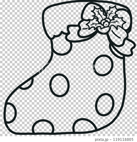 Minimalist Outline Drawing of a Christmas, Elegant Design, Cute hand drawn. 119118805