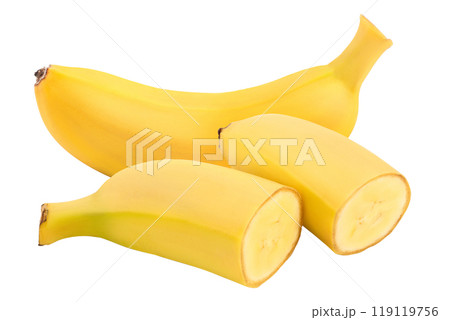 baby banana isolated on white background with full depth of field baby banana isolated on white background with full depth of field 119119756