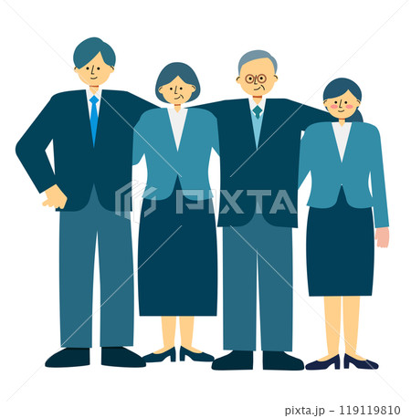 会社のチームワークを表現したイラスト 119119810