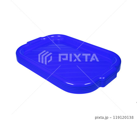 Stack of plastic trays for food isolated on white background. Plastic tray Stack of plastic trays for food isolated on white background. Plastic tray 119120138