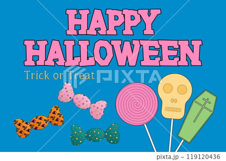 Colorful Halloween Candy and Treats Illustration 119120436