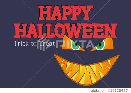Spooky Halloween Grin with Trick or Treat Text 119120437