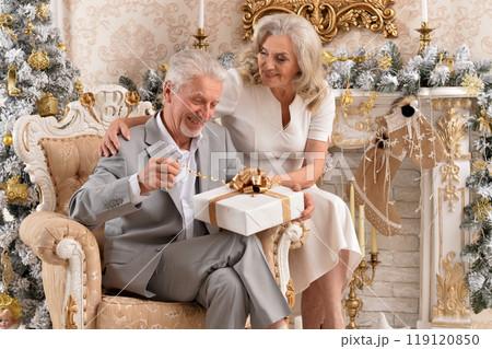 couple old and mature seniors enjoying and having fun together celebrating the new year couple old and mature seniors enjoying and having fun together celebrating the new year 119120850