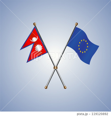 Nepal and European Union flags. Vector Illustration 119120892