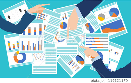 ミーティングするビジネスマンのイラスト	 119121170